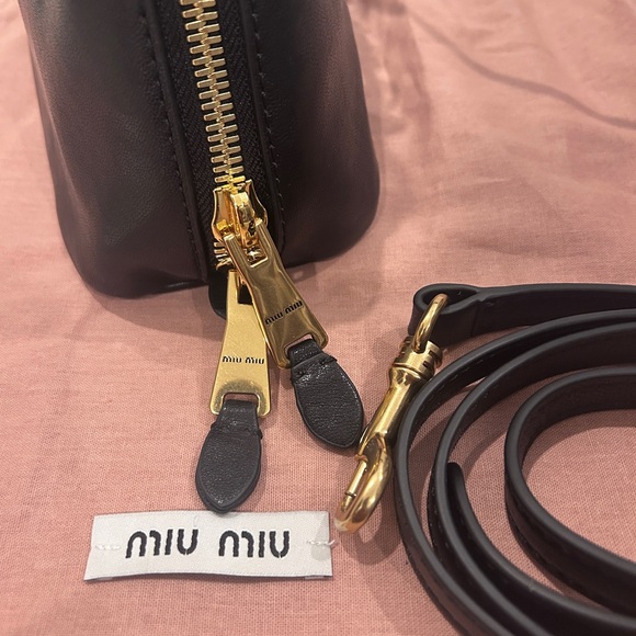 Aventure - Black Leather Bowling Satchel with Gold Hardware - Size Small - Picture 10 of 10